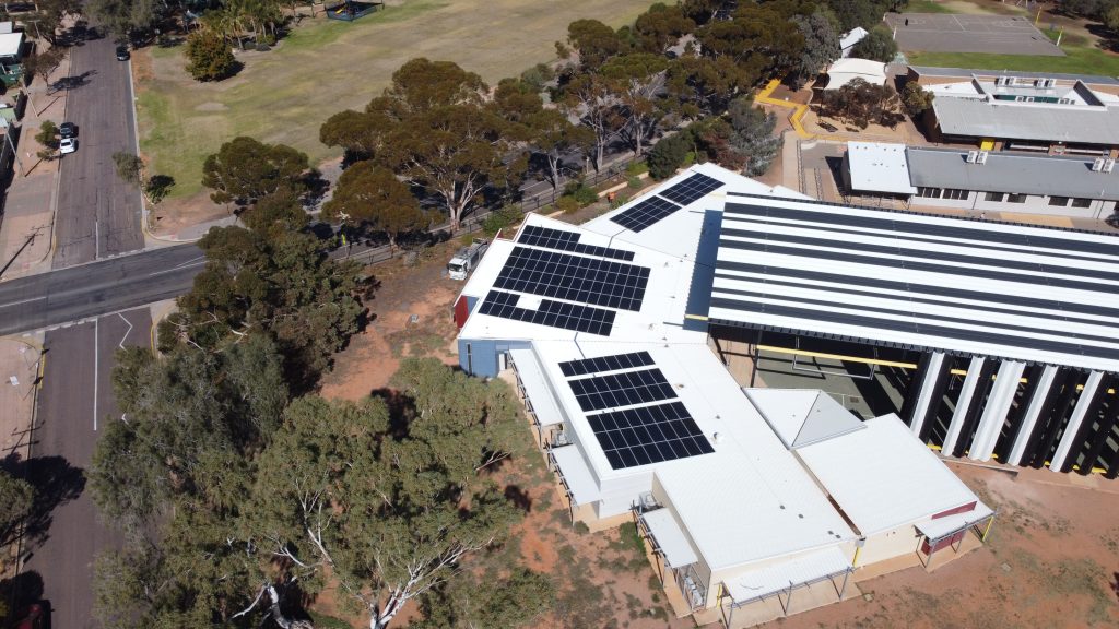 Caritas College Right-side View of Main Building with Solar Panel