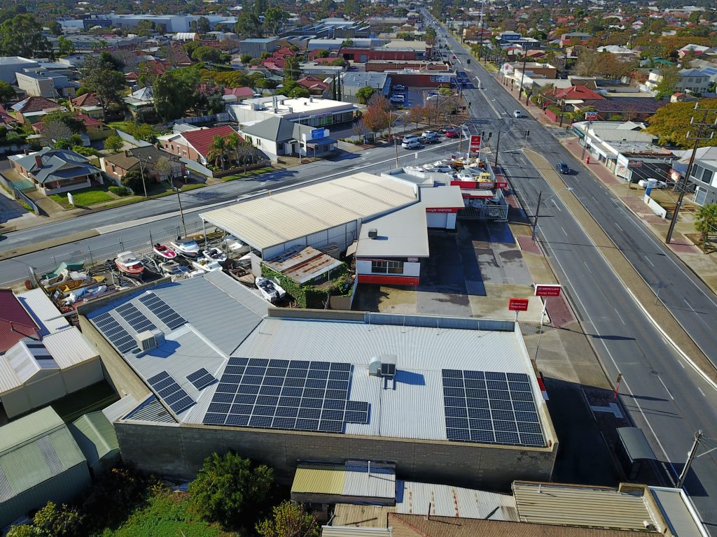 Hodge Marine Top Left Overview of the Solar Panel Rooftop