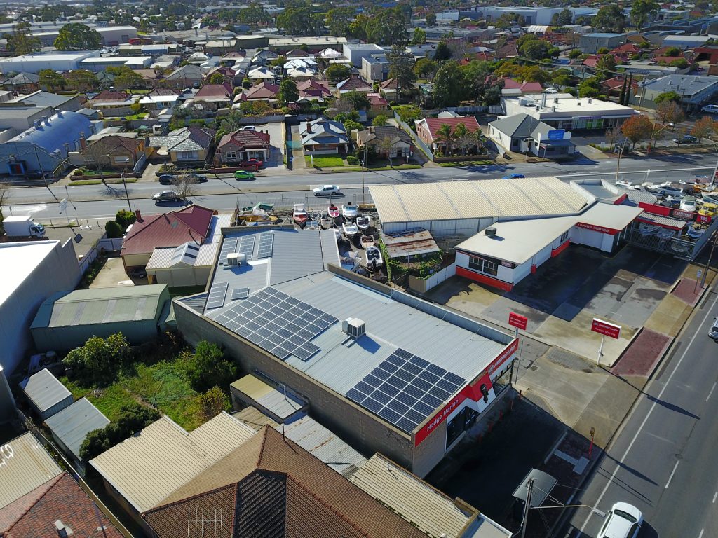 Hodge Marine Top Left View of the Solar Panel Rooftop