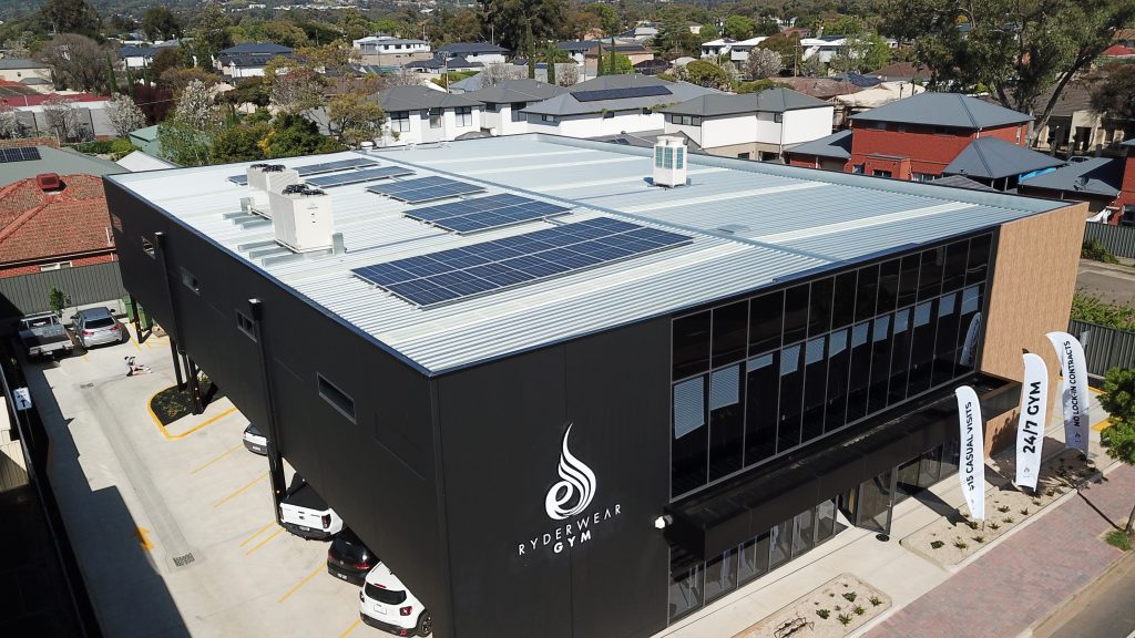 Ryderwear Gym Tranmere Top View of the Building with Solar Panels